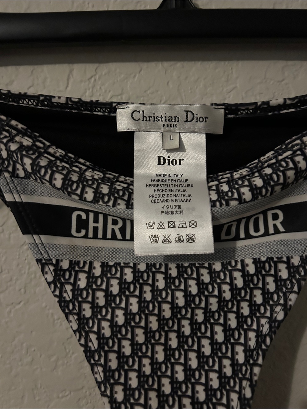 Dior Black & White Logo Tie-Side Kids Shorts - Picture 3 of 4